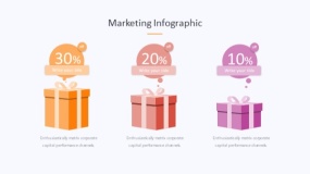 炫酷彩色礼品盒子PPT图表下载(213)