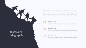 炫酷彩色团建团队拓展爬山PPT图表下载(349)