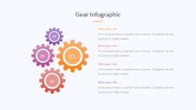 炫酷彩色机械齿轮PPT图表下载(242)