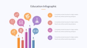 炫酷彩色教育铅笔形状PPT图表下载(253)