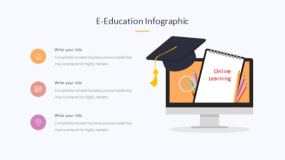 炫酷彩色教育毕业学士帽PPT图表下载(271)