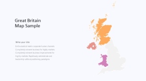 炫酷彩色大不列颠地图PPT图表下载(460)