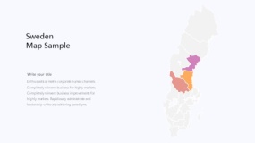 炫酷彩色Sweden Map瑞典地图PPT图表下载(470)