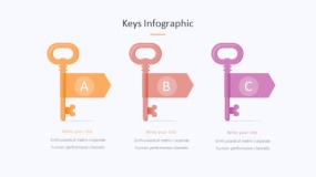 炫酷彩色金钥匙解决方案PPT图表下载(383)