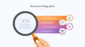 炫酷彩色放大镜研究方法PPT图表下载(388)