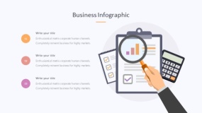 炫酷彩色放大镜数据板PPT图表下载(411)