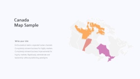 炫酷彩色加拿大地图PPT图表下载(439)