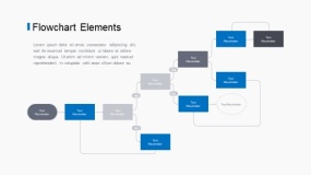 简约设计蓝色工业流程图PPT图表下载(4)