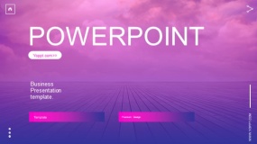 靓丽蓝色与紫色渐变 市场营销PPT模板免费下载