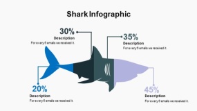 蓝色大海鱼群海洋生物PPT图表下载(1)