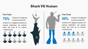 蓝色大海鱼群海洋生物PPT图表下载(17)