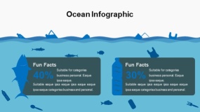 蓝色大海鱼群海洋生物PPT图表下载(28)
