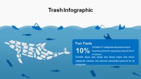 蓝色大海鱼群海洋生物PPT图表下载(29)