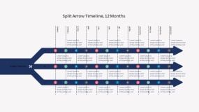 时间流程图斜箭头PPT免费下载(4)