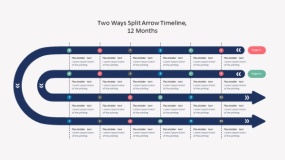 时间流程图斜箭头PPT免费下载(6)