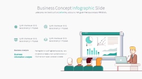 绿色卡通人物鼠绘手绘PPT图表下载(21)