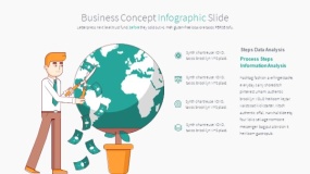 绿色卡通人物鼠绘手绘PPT图表下载(29)