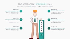 绿色卡通人物鼠绘手绘PPT图表下载(5)