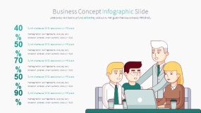 绿色卡通人物鼠绘手绘PPT图表下载(6)