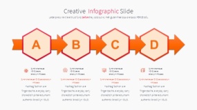 橙色创意设计PPT逻辑图表下载(24)