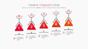 橙色创意设计PPT逻辑图表下载(27)