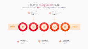 橙色创意设计PPT逻辑图表下载(28)