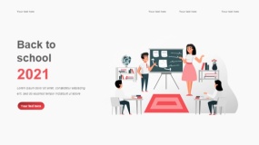 2.5D插画PPT模板 学校学习教育PPT图表(1)