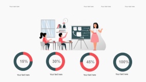 2.5D插画PPT模板 学校学习教育PPT图表(12)