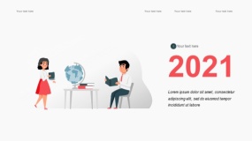 2.5D插画PPT模板 学校学习教育PPT图表(14)