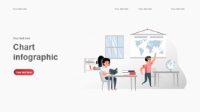 2.5D插画PPT模板 学校学习教育PPT图表(17)