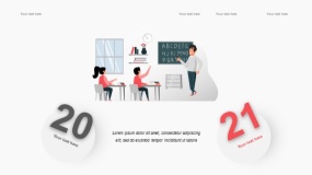 2.5D插画PPT模板 学校学习教育PPT图表(2)