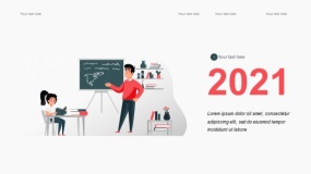 2.5D插画PPT模板 学校学习教育PPT图表(28)