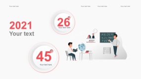 2.5D插画PPT模板 学校学习教育PPT图表(33)