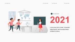 2.5D插画PPT模板 学校学习教育PPT图表(36)