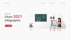 2.5D插画PPT模板 学校学习教育PPT图表(37)