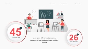 2.5D插画PPT模板 学校学习教育PPT图表(4)