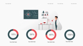 2.5D插画PPT模板 学校学习教育PPT图表(44)