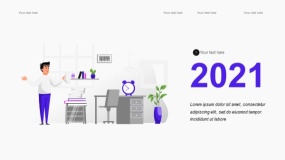 2.5D插画商业办公 团队会议PPT图表下载(36)