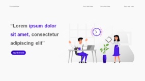 2.5D插画商业办公 团队会议PPT图表下载(6)