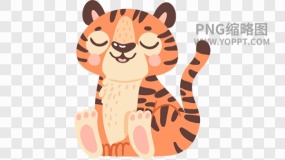 老虎剪纸PNG免抠图素材26