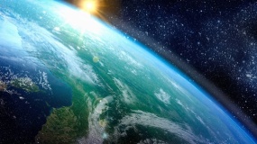 一张漂亮的星空图片PPT背景图片(82)