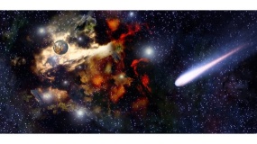 一张星空图片PPT背景图片(116)