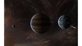 一张大气星空图片PPT背景图片(126)