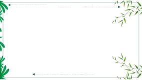 绿色叶子边框PPT背景图片(8)