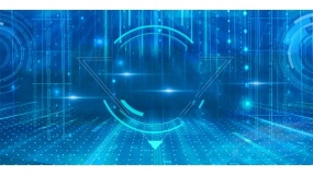 一张蓝色商务PPT背景图片