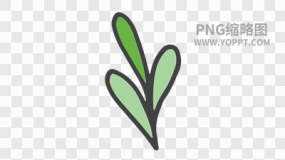 手绘彩色卡通花朵植物素材PNG图片1