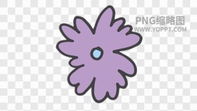 手绘彩色卡通花朵植物素材PNG图片14