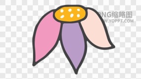 手绘彩色卡通花朵植物素材PNG图片15