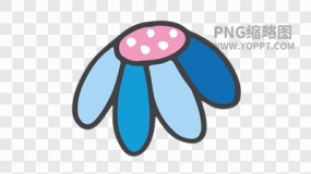 手绘彩色卡通花朵植物素材PNG图片16