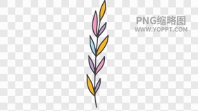 手绘彩色卡通花朵植物素材PNG图片18